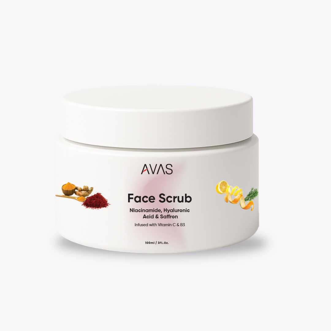 Avas Niacinamide, Hyaluronic Acid & Saffron  Face Scrub